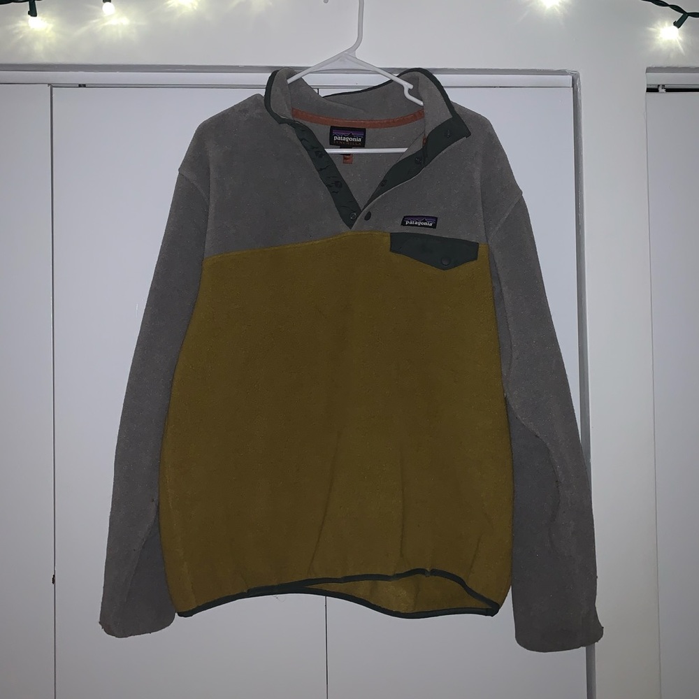 Patagonia Women's Two-Tone Fleece Pullover - Olive/Gray